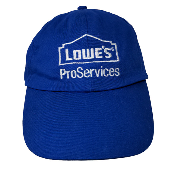 Lowes Pro Services Strapback Hat Blue Adjustable Embroidered Logo - Picture 1 of 11